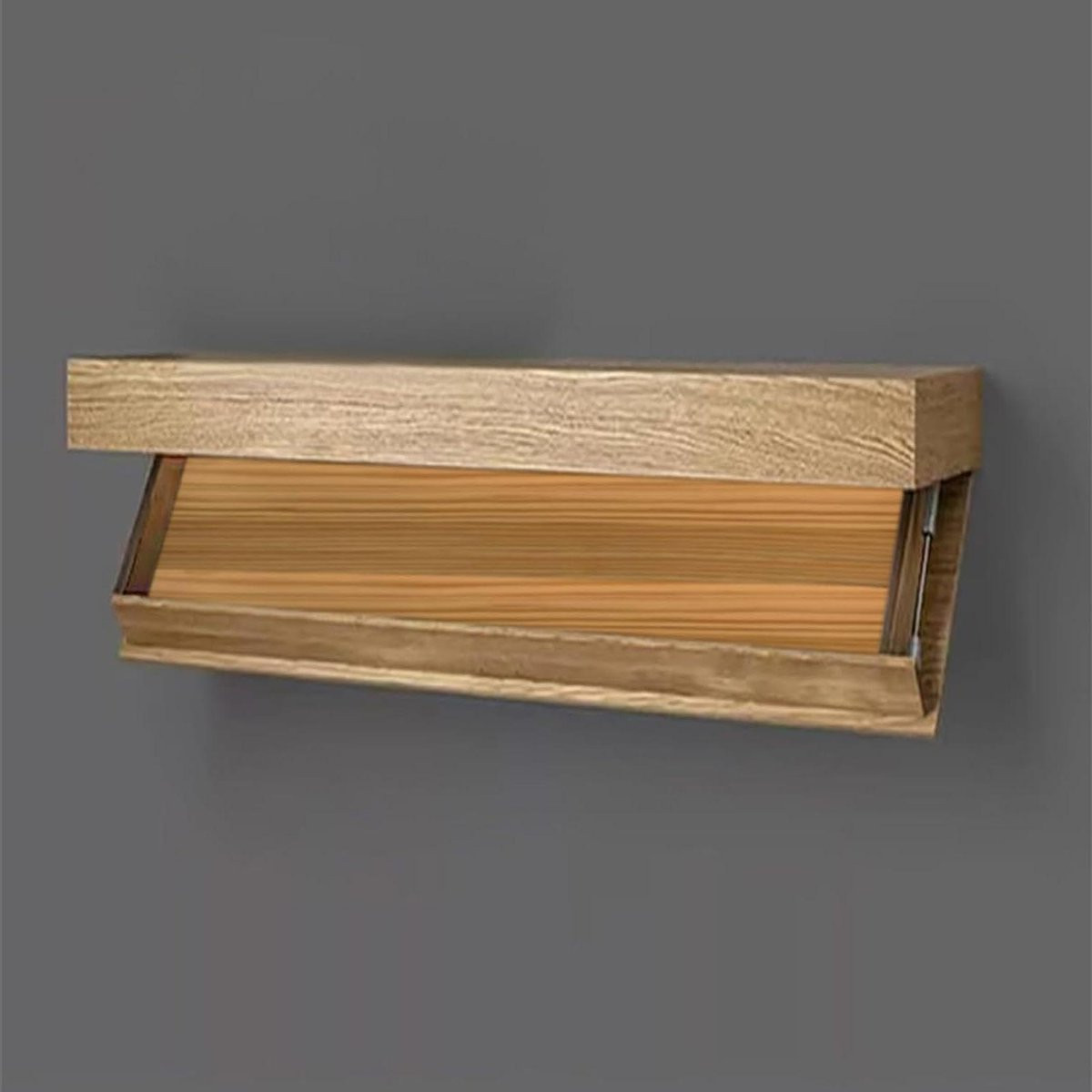 Zwevende Wandplank met Geheim Compartiment in Houtkleur