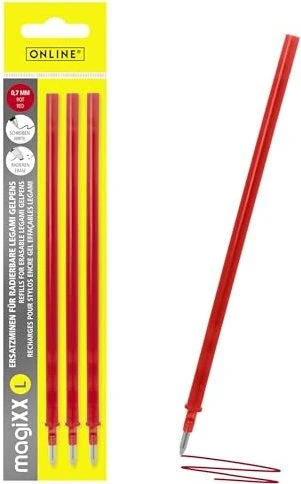 ONLINE magiXX L Gelschreiberminen rot 0,7 mm 3 St.