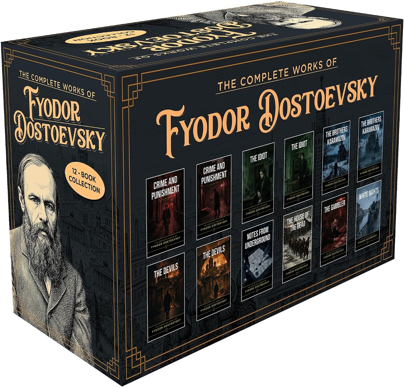 Rupa Publications Fyodor Dostoevsky 12 Books Collection Set - Crime and Punishment, The Idiot, The Brothers Karamazov & More - Classic Russian Fiction - Paperback