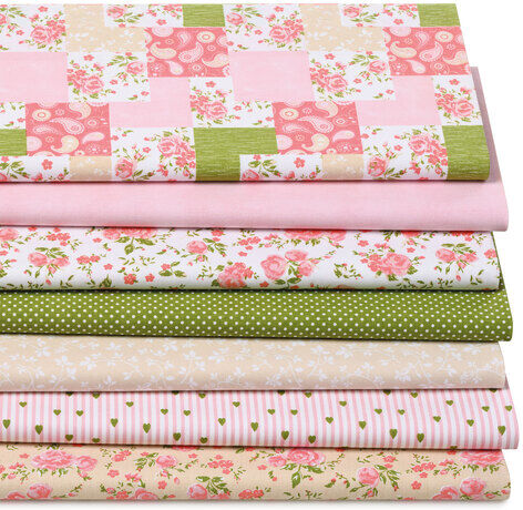 Patchwork- und Quiltpaket "Patchwork-Rose", rosa