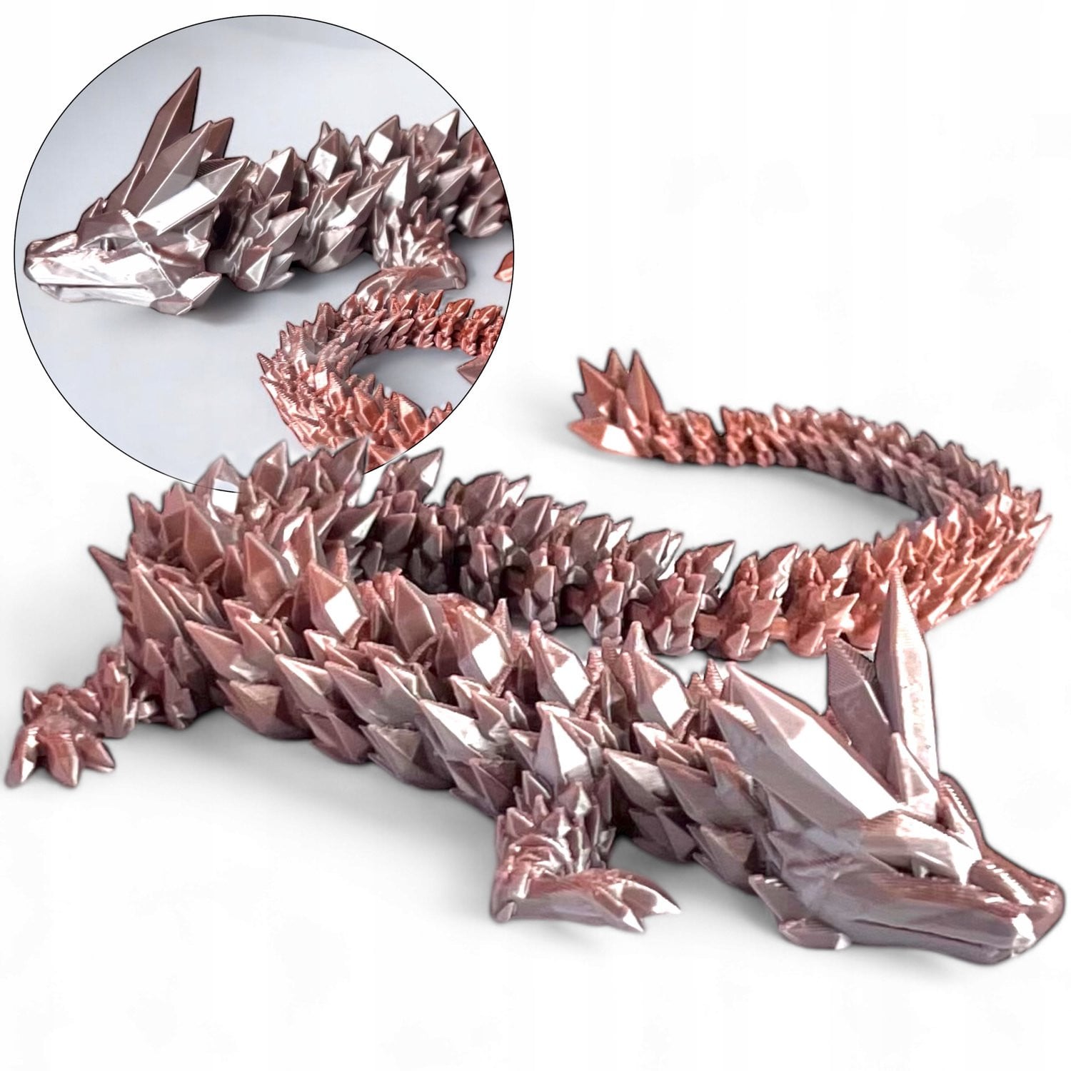 Flexibele 3D Draak Figuur met Kristallen Ontwerp, 42 cm