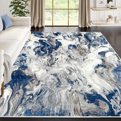 Abani Rugs Regal REG500 Swirl Abstract Low Pile Area Rug
