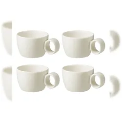 Maastricht Porselein Maastricht Porzellan Espressotasse Lux 8 cl Offwhite 4 Stück