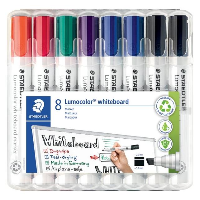 Staedtler 8 351 B WP8X Whiteboard-Marker farbsortiert 2,0 (8x) (351 BWP8X)