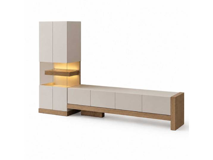 JVmoebel TV-Wand Wohnzimmer Vitrine TV-Lowboard Medienmöbel Fernsehkommode, Made in Europa