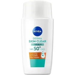 2x NIVEA, Gesichtscreme, Derma Skin Clear Daily UV Fluid LSF 50+ (40 ml, Gesichtsfluid, SPF 50+)