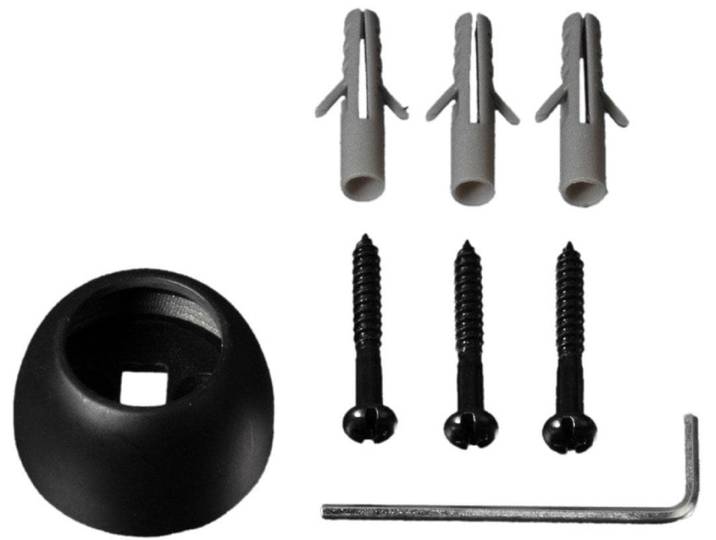 Wandbefestigung LIEDECO Gr. 1, grau (anthrazit), Ø:1,6cm, Gardinenstangenhalterungen, Wandbefestigung, für Gardinenstangen Ø 20 mm