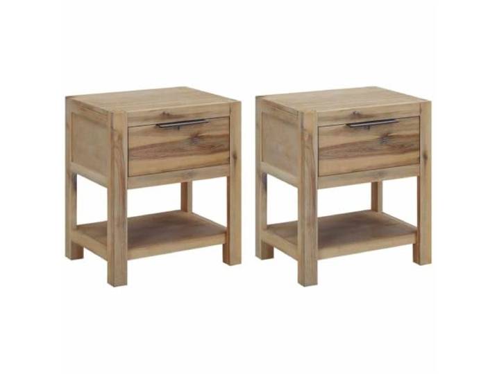 Heofavd Nachttisch 2er Set Akazie Massivholz 40x30x48cm Nachtkommode