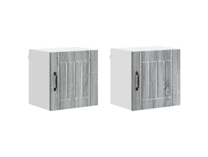 IBUQDDV Wandschrank Lucca 2 STK. Graues Sonoma Holzwerkstoff Geschirrspüler-Paneel, Holzwerkstoff, rechteckig, Innenbereich, moderne Küche, minimalistisch