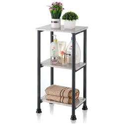 Floordirekt Standregal   Charles   Modernes Regal mit Marmor-Optik und stabilem Stahlrahmen