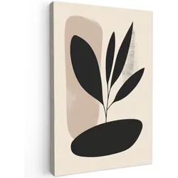 LEINWANDBILD Pflanze - Beige - Japanisch Deko Wohnzimmer 20x30 cm