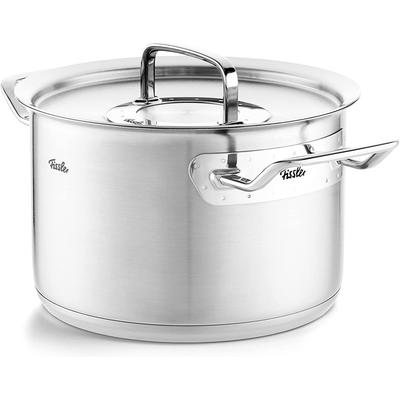Kochtopf FISSLER "ORIGINAL-PROFI COLLECTION", silber (silberfarben), Ø:28cm, Töpfe, Fleischtopf Kochtopf, mit breitem Schüttrand, Kaltmetallgriffen. Made in Germany