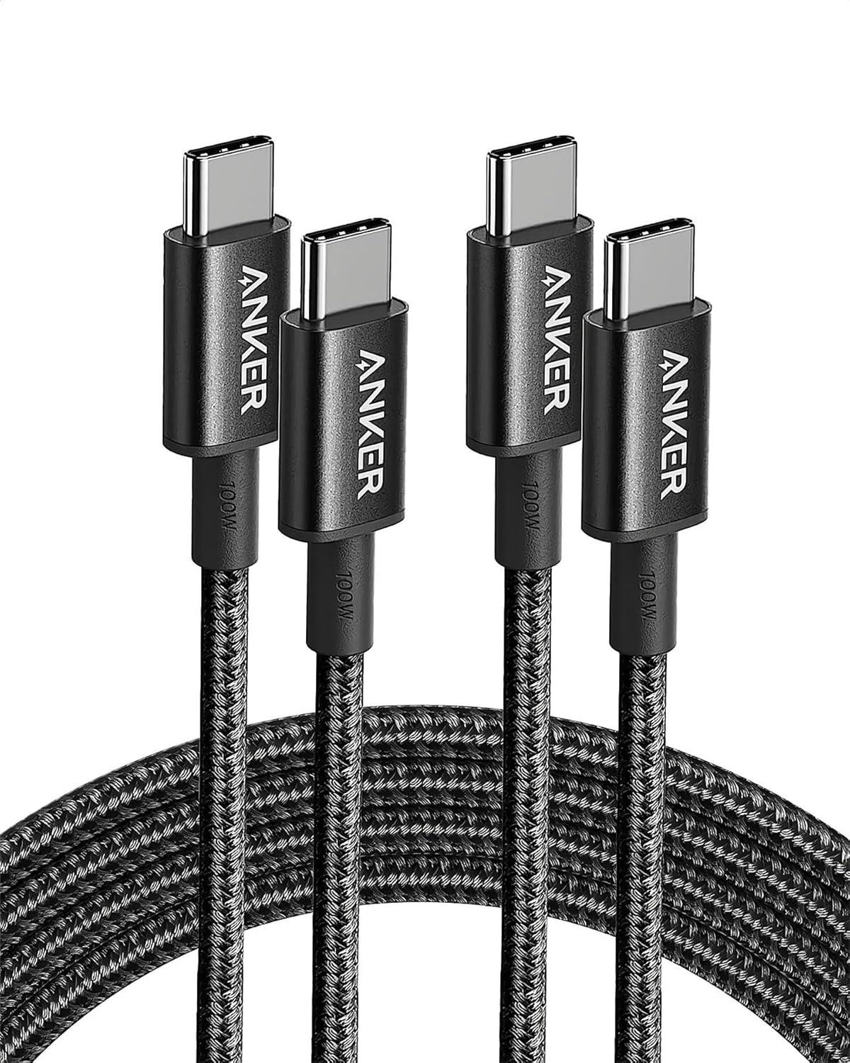 Anker USB-C naar USB-C oplaadkabel, 100W, 2 stuks, 1,8 meter