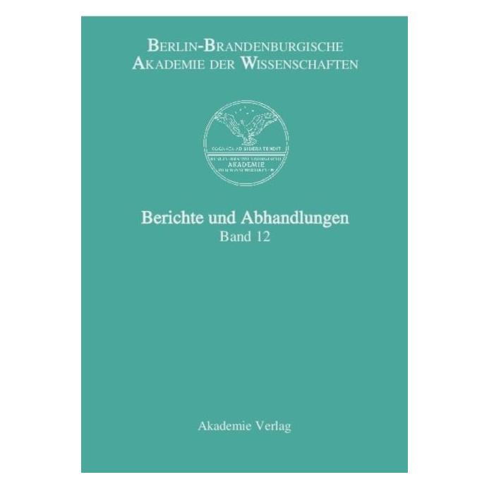 De Gruyter Berlin-Brandenburgische Akad.d.Wiss.12 (Deutsch, Hardcover) (67759119)