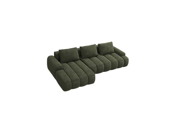 3-Sitzer Design Ecksofa Kimi mit Schlaffunktion Samt Grün chosen by Bloomingloft