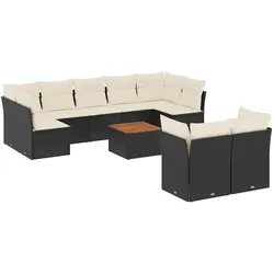 vidaXL, Gartenlounge, Angel (5x Mittelteil + 4x Eckteil + Tisch)