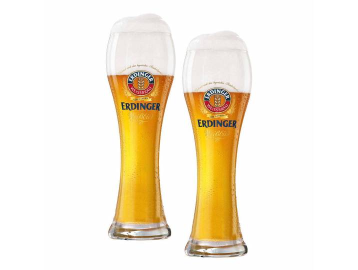 Ritzenhoff Breker Weizenbiergläser Erdinger transparent 500 ml 2er Set, Transparent, Glas, Gläser, Biergläser