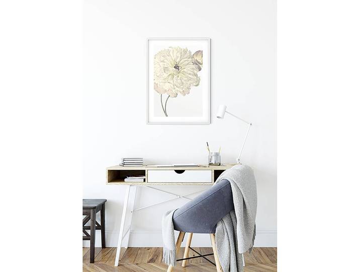 Tableau déco Illustration Dahlia Papier photo avec surface satinée et haute résistance à la lumière Multicolore 50 x 70 x 0cm