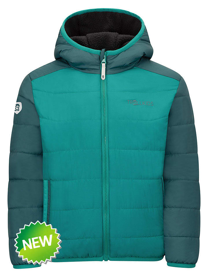 Trollkids Wende-Winterjacke "Sandvika" in Grün/ Schwarz - 116
