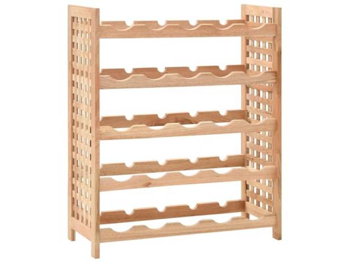 XHNIFBN Weinregal für 25 Flaschen Massivholz Nussbaum 63x25x73cm 5-stöckiger Flaschenständer aus Holz mit belüfteten Seitenpaneelen, ideal für Wohnzimmer, Weinkeller und Esszimmer.