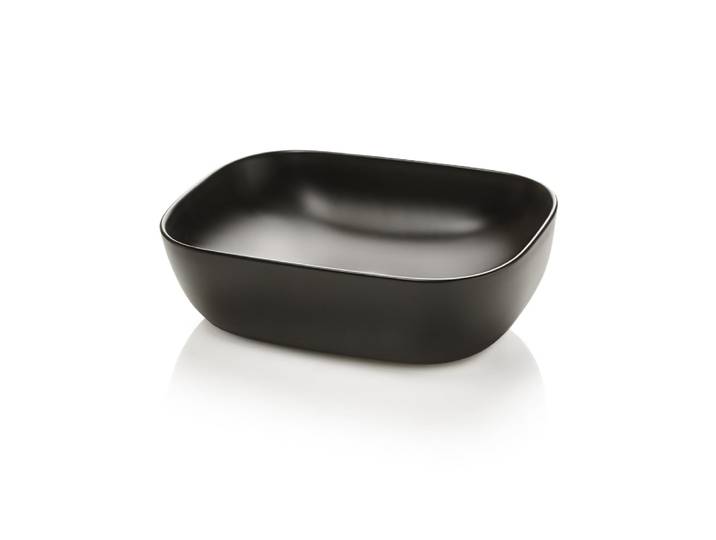 Lavabo à poser noir mat en céramique