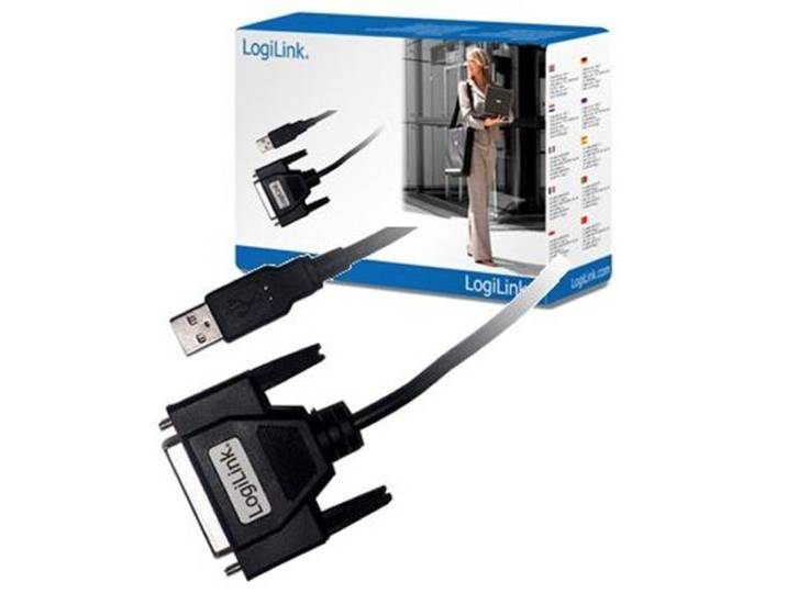 LogiLink Adapter USB naar DSUB-25 met 1,8 meter kabel, UA0054