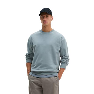 Sweatshirt MARC O'POLO "aus regenerativer Bio-Baumwolle", Herren, Gr. M, schwarz pepper, Obermaterial: 100% Baumwolle, unifarben, relaxed fit, Rundhals, Rippbündchen, Sweatshirts Sweatshirt