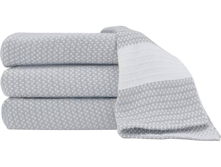 Wohndecke PRIMERA Schachbrett , grau (hellgrau), B:130cm L:170cm, Baumwolle, Wohndecken, Wohndecke, mit einem zeitlosen Design, Kuscheldecke