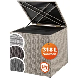 Gartenbox Polyrattan 318L Creme mit Innenverkleidung wetterfest