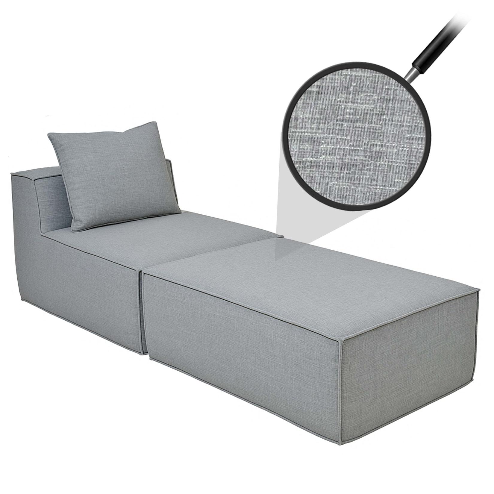 Chaiselongue/Zubehör für Sofa MCW-O54, Sessel Ottomane Recamiere, Stoff/Textil (300g/m²) 63x75x194cm ~ hellgrau