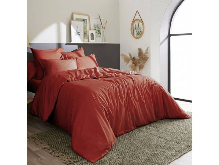 Housse de couette percale de coton uni 240x260 cm