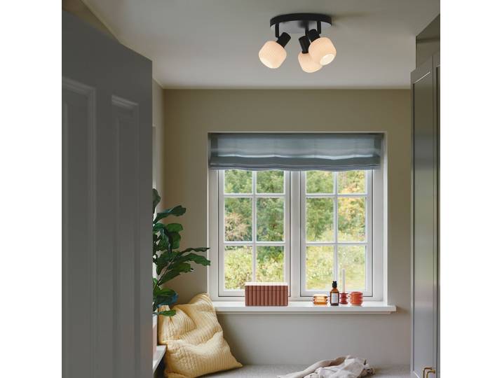 Milford 3 Mini Plafondlamp Black - Nordlux Milford Mini - Woonkamer - Metaal - Meerdere lampen
