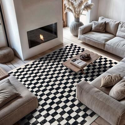 World Rug Gallery Contemporary Checkered Area Rug