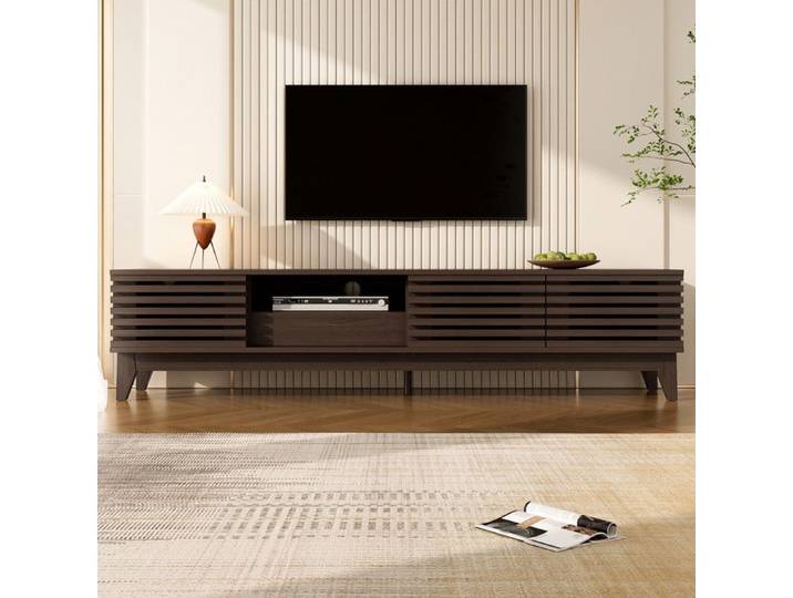 Meuble TV avec un tiroir et trois portes Meuble TV panneau TV Design Unique Couleur Bois Vintage.170*35*40 cm