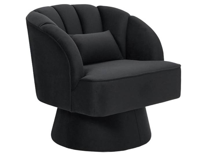 Fauteuil - HOERFURIY - Scandinave - Velours - 360° Pivotant - 1 Place - Noir
