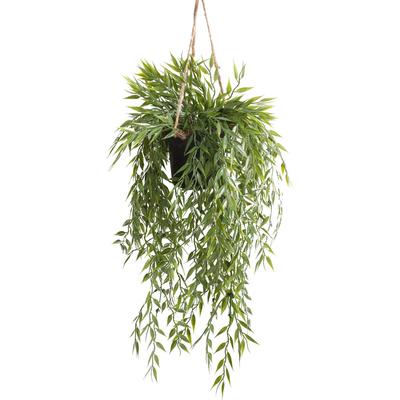 Künstliche Zimmerpflanze BOTANIC-HAUS "Bambus-Hängeampel", grün, B:23cm H:50cm T:23cm Ø:23cm, Kunststoff, Kunstpflanzen, Künstliche Zimmerpflanze