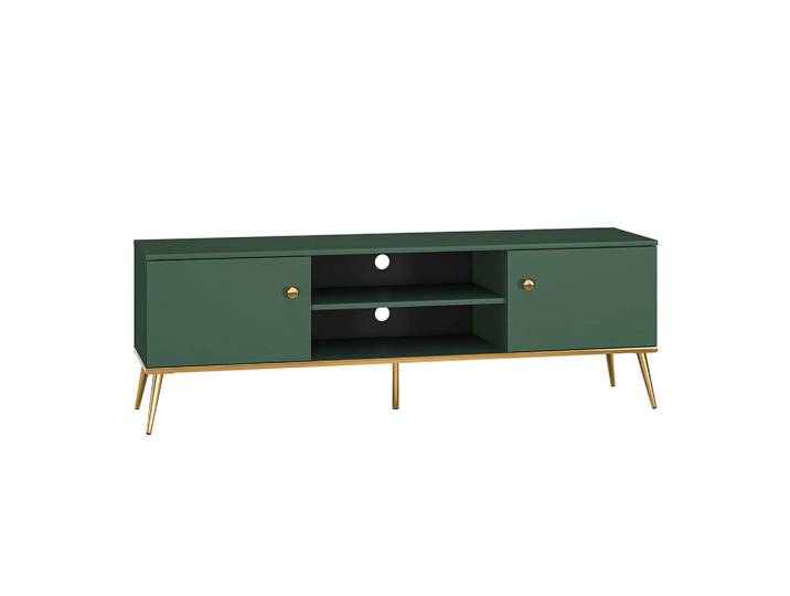 Petits-meubles Tv-Möbel Thalia Grün, Holzwerkstoff, 160x53x40 cm, Wohnzimmer, TV Möbel, TV-Zubehör