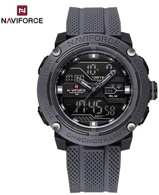Inspired Finds NAVIFORCE Dual Display Sport Watch For Men With Stopwatch And Date gray Black