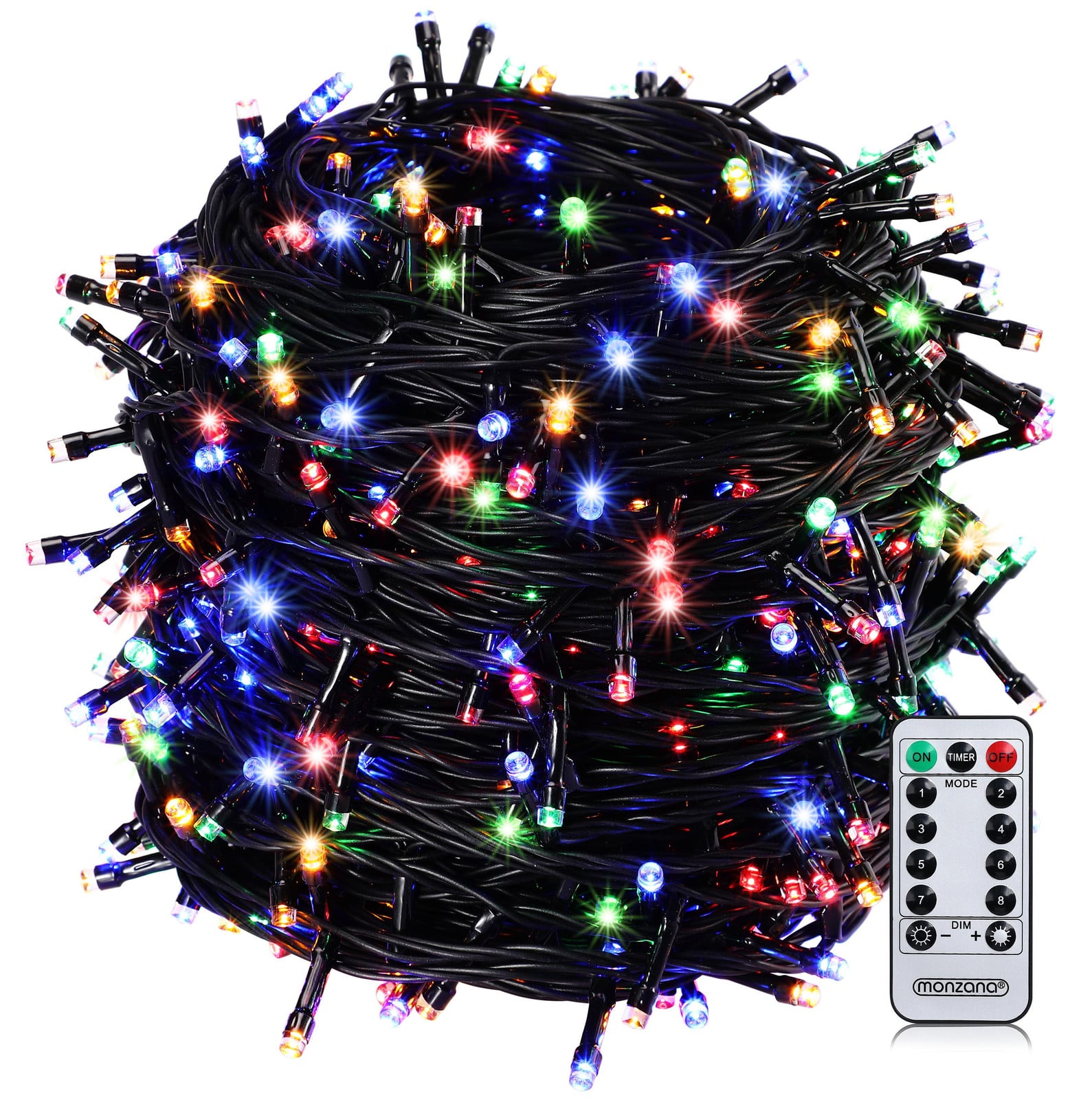 Monzana LED-lichtketting met 600 LED's, 60 meter, zwart en kleurrijk