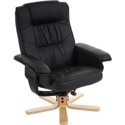 Relaxsessel Fernsehsessel Sessel ohne Hocker M56 Kunstleder FSC®-zertifiziert ~ schwarz