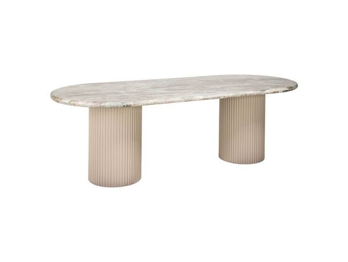 Esstisch Coronel 240 cm Blush Beige mit Toronto-Marmorplatte, Richmond