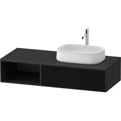 Duravit Zencha Konsolenwaschtischunterbau wandhängend Graphit & Schwarz Linienstruktur n/a & Superma ZE4819063800000