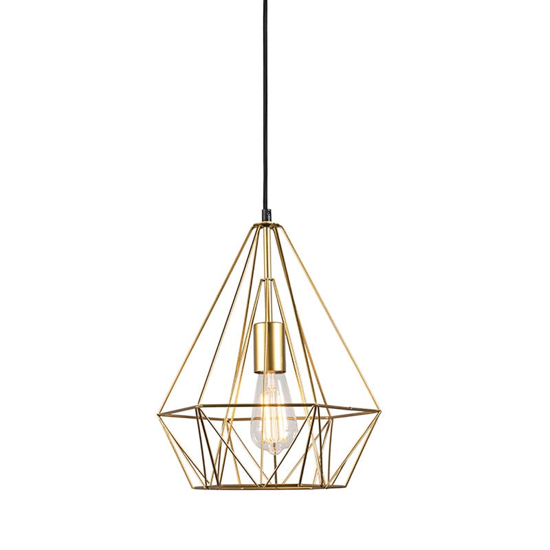 Qazqa Industriële hanglamp goud/messing - Rond - Metaal - Dimbaar