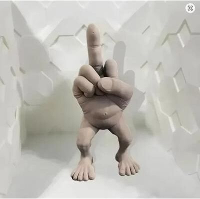 Uplifted Finds 3D Printed Middle Finger With Legs Figurine Funny Office Desk Ornament Novelty Toy grey