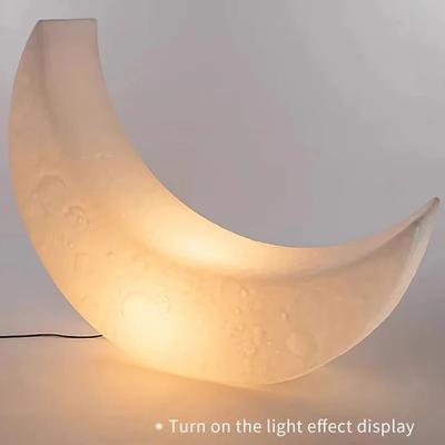 Uplifted Goods Crescent Moon Lounge Lamp Chair With Soft Ambient Glow white white Light 16.14x57.87x59.45in