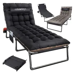 Relaxdays Campingbett klappbar 250kg Schwarz