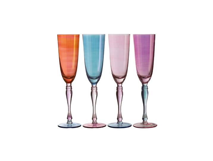 Design Champagnergläser „Aurora“ assortiert, 4er-Set Multicolor FIFTY FIVE SOUTH
