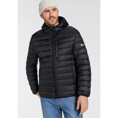 Steppjacke CHAMPION "Hooded Jacket", Herren, Gr. XXL, schwarz, Steppware, Obermaterial: 100% Polyamid, Jacken Steppjacke, wärmende Steppware, mit Kapuze, atmungsaktiv, aus Polyamid