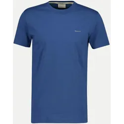 T-Shirt mit Kontrast Logo Blau XXL
