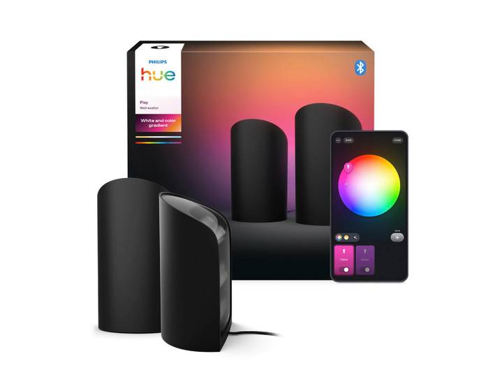 Philips HUE Led-Tischleuchte, Schwarz, Metall, 7.6x15.7x9.1 cm, Smartphone-Steuerung, Lampen & Leuchten, Innenbeleuchtung, Tischlampen